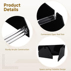 Foldable Acrylic Label Roll Dispenser, Adjustable Black Label Organizer, Holds Multiple Label Rolls, Large Desktop Roll Holder for Workspaces, Homes, Offices
