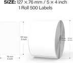 500 Pcs Rectangle Inventory Stickers Vinyl 3 × 5 Inch Moving Labels for Storage Bins Self Adhesive Color Coding Labels Waterproof Removable for Boxes Warehouse Classroom Office, White