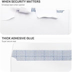HERKKA #10 Security Self-Seal Envelopes, No.10 Windowless Bussiness Envelopes, Security Tinted with Printer Friendly Design - Size 4-1/8 x 9-1/2 Inch - White - 24 LB - 100 Pack