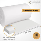 AK TRADING CO. 1/4” Thick Open Cell Upholstery Foam Padding – 56” Wide – by The Yard – Soft, High-Quality Upholstery, Crafts & DIY Projects Foam