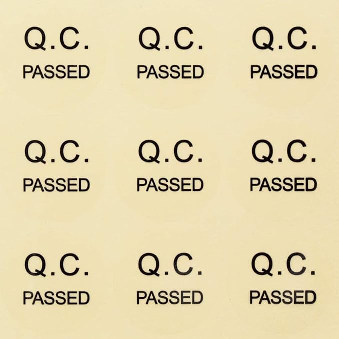QC Passed Label Sticker Clear PVC Material Diameter 3CM Large Size QC Adhesive Sticker (1000)