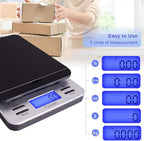 Fuzion Shipping Scale, Accurate Digital Postal Scale 86 lb/0.1 oz with Hold and Tare Function, Postage Scale for Packages and Mailing, LCD Display, Battery and AC Adapter