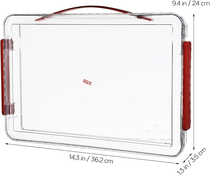 2pcs Transparent Plastic File Boxes with Handles Stackable Storage Bins with Lids for Paper and Document Organization Portable Small Project Storage Cases for Office and Home Use
