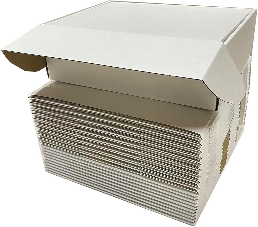Rongyangtong13x10x4 Shipping Boxes Set of 18, White Small Corrugated Cardboard Box, Mailer Box