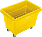 Global Industrial 6 Bushel Plastic Bulk Box Truck, Direct Mount Base, 500 lbs. Capacity, 3" Non-Maring Rubber Casters, Yellow, 33-2/5"L x 23" W x 24-1/2"H
