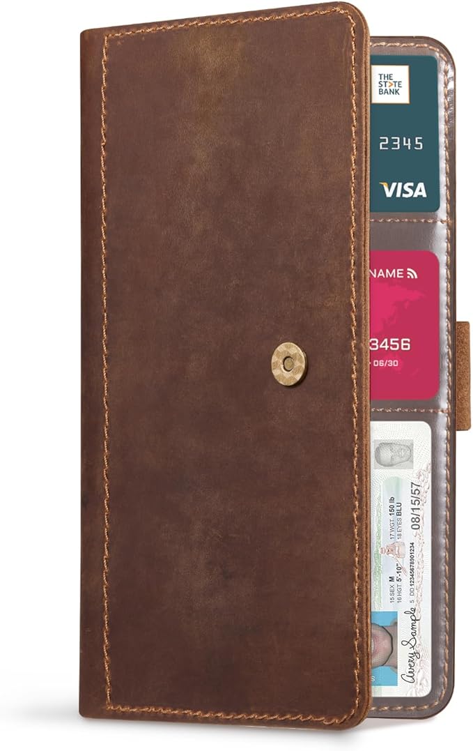 CoBak Genuine Leather Car Registration and Insurance Holder–Luxury Vehicle Glove Box Organizer, Premium Auto Document Case with Magnetic Closure for License, Cards & Papers
