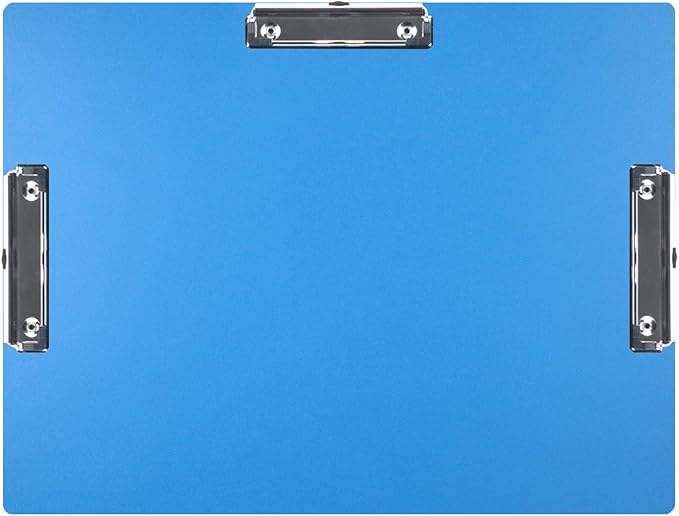 Acocony 11x17 Clipboard Three Clip Super Tough Extra Large Clipboard PP Plastic Not Fragile 11 x 17 Clipping Board Blue Pack of 1