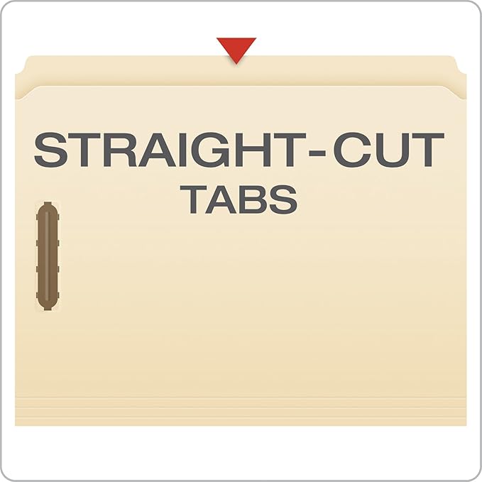 Pendaflex Manila Fastener Folders, Letter Size, 2 Fasteners, Straight Cut, 50/BX (FM212) (Pack of 5)