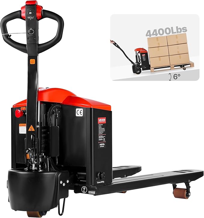 VEVOR Electric Pallet Jack, 4400 lbs Load Capacity, Lithium Battery Powered Pallet Jack Truck with 48L x 27W Inch Forks for Material Handling, Suitable for Warehouse, Supermarket, Manufacturing