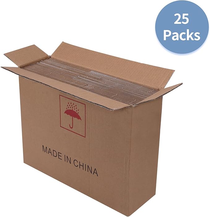 Hoikwo 8x6x5 (external dimensions) Small Shipping Boxes Set of 25, White Corrugated Cardboard Box for Small Business for Packaging Mailing