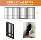 Full Metal Freestanding Dog Gate with Door, 32''Height Foldable Pet Dog Fence for Indoor & Outdoor, 4 Panels Extra Wide Free Standing TallDog Gates for Doorways,House,Stairs,Porch,Deck,Yard