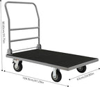 Heavy Duty Foldable Platform Truck Cart with 4 Wheels,41'' L x 25'' W Steel Rolling Flat Cart Push Cart Dolly Large Hand Truck Dolly 2200LBS Capacity Moving Hand Dolly for Groceries,Garage,Warehouse