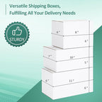 Eupako 30 Pack Small Shipping Boxes Assorted Sizes, White Corrugated Box Mailers, Cardboard Boxes for Packaging Small Business, Mailing, 8x6x6 & 10x7x5 & 11x6x6 10 PCS Each Small Boxes