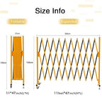 GYMTIME Industrial Expandable Metal Barricade, 11 FT, 47 inch high, Yellow and Black, Upgraded, Portable Safety Barrier with Casters, Flexible Fence Mobile Barrier Gate, Adjustable Traffic Fence