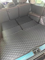 Full Coverage Trunk Liner for Mercedes GLS Class 2+3+2 Seater 2020-2025(with Vent on Left Side of Trunk) Rear Cargo Mat+Backrest Mat+Both Sides Panel Trunk Cover(Black w/Black Stitching)