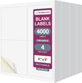 NextDayLabels – 4” x 5” Rectangular Sticker Labels for Printer - White Laser/Inkjet Printer Labels Return Address Labels Shipping Label Stickers (1000 Sheets, 4 Per Sheet, 4000 Labels)