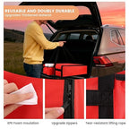 Insulated Pizza Delivery Bag with 4 Cup Holders, 24" x 6" Pizza Warmer Bag for Hot Pizza/Drinks, Pizza Carrier for Events, Large Food Delivery Carrier for Transport/Shopping/Catering, Red