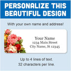 Personalized Return Address Labels - Vintage Roses Flowers -60-1000 Custom Self-Adhesive Stickers