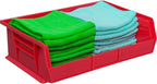 Akro-Mils 30255 AkroBins Plastic Storage Bins, Space-Saving Stackable Bins for Garage, Pantry, Craft Organization, 11-" x 16-" x 5-", Red, 6-Pack