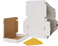 RLAVBL 100 Pack 7x5x1 Small Shipping Boxes, White Corrugated Cardboard Mailer Box for Packing Mailing Small Business