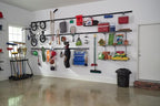Rubbermaid 24-Piece FastTrack Garage Wall-Mounted Storage Kit, 6 Rails and 18 Hooks, Black, for Home/House/Tool/Sports/Equipment/Utility Purposes