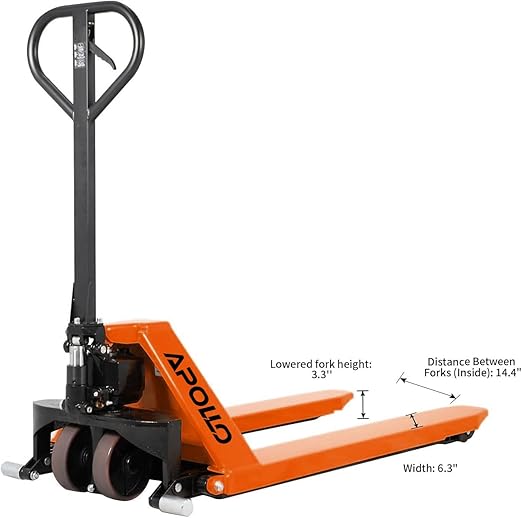 APOLLOLIFT Scissor Pallet Trucks, Manual Pallet Jack, 2200lbs Capacity Pallet Lift, 45" Lx21 W Fork, 31.5" Raised Height, Suitable for Open Bottom Pallets