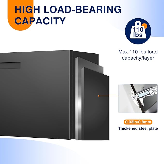Yizosh Metal Wall Cabinet with Door,Wall Mounted Metal Storage Cabinet with Shelf,Floating Garage Tool Cabinet for Garage,Office,Warehouse,Kitchen