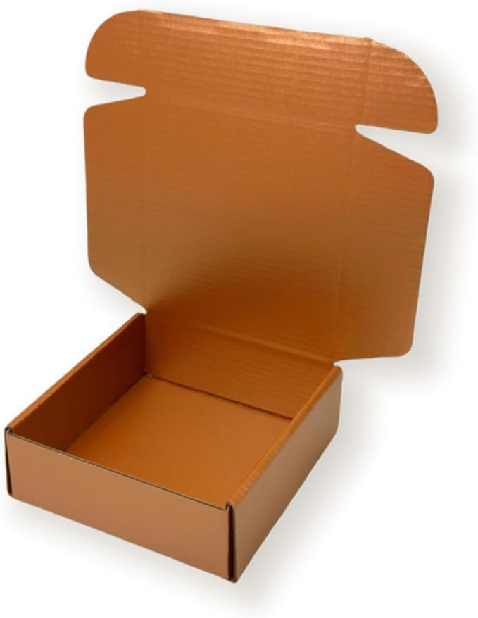50 Pcs 6.3 x 6 x 1.6 inches Shipping Boxes for Small Business Cardboard Corrugated Mailer Boxes for Shipping Packaging Holidays Craft Gifts Giving Products (Copper, 6.3 x 6 x 1.6")