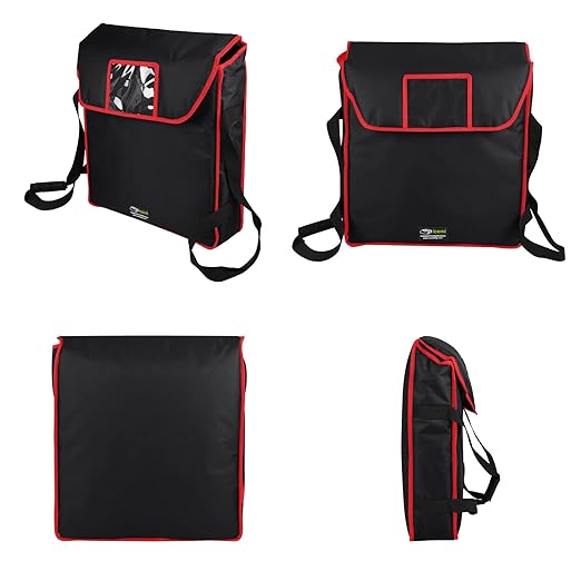 Pizza Bags for Delivery 18" X 18" X 5" - Moisture-Free, Professional Thermal Pizza Warmer, Heavy-Duty Food Carrier, Suitable for Restaurants,Picnic Uber Eats & Door Dash, Black