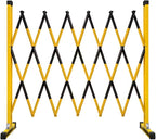 Expandable Mobile Safety Barricade - Retractable Metal Fence Stanchions with Casters, Traffic Barrier Gate for Indoor/Outdoor Use, 1.2mx2.5m (3.9ftx8.2ft) for Bus Stations