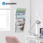 Clear Acrylic Single Pocket, Plastic Hanging Wall Mount File Holder for Office Home (Clear, 4 Pack)
