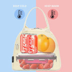 FlowFly Insulated Lunch Cooler Bag - Tote Bag Organizer for Women/Men, Beige