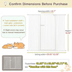 Lumizone Extra Tall Cat Gate 61.02" High Pressure Mounted Extra Wide 2025 New (17 Sizes) 1.37" Gap No Drilling Auto-Close One-Handed Operation Tall Pet Gate for Dogs(White, 61.02" H x 59.45"-63.38" W)