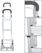 findmall Aluminum Hand Truck Dolly Climbing Trolley Double Handle 550 Lbs Load Capacity Heavy Duty Stair Climbing Cart for Shopping Moving Warehouse