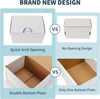 WIFTREY 50 Pack 7x5x4 Shipping Boxes for Small Business Packing, White Corrugated Cardboard Mailer Boxes for Shipping Mailing