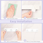 VIS'V Key Holder Wall Mount, Small Metal Self Adhesive Key Hanger with 3 Hooks, No Drilling, Extra Adhesive Strip, White