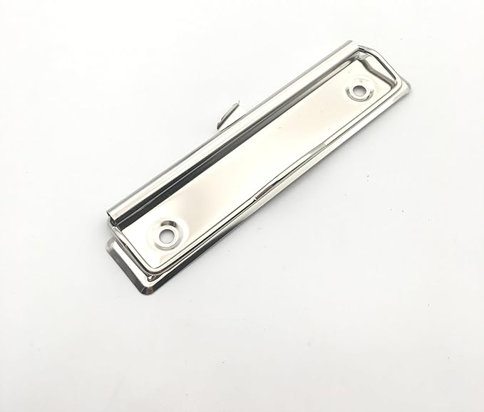 Shuokecrafts10 Pack Metal Clipboard Clips with Rubber Grips and Hanging Hole (12cm with Hook)