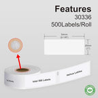 Hehua 1" x 2-1/8" Compatible with DYMO Labelwriter 550 5XL 450 4XL Turbo 30336 with RFID Chip, Return Address Labels, Thermal Barcode FNSKU Labels, Total 5000 Labels/10 Rolls