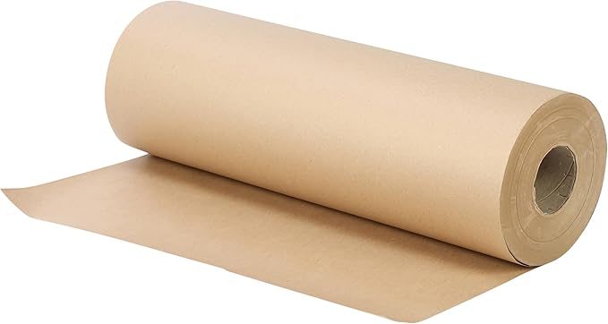 The Boxery Kraft/Brown Kraft Paper Roll, 24” x 9000” (750’)-50lb. Thickness, Heavy Duty Brown Wrapping Paper, Natural Kraft Packing Paper, Void Fill, Arts and Crafts, Bulletin Boards, Gift Wrapping