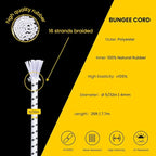 Bungee Cord Elastic Shock Cord 5/32" x 25' Bungee Rope for DIY, Tie Downs, Kayak and Outdoor - White&Black