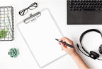 Hongri Plastic Clipboard with Pen Holder, Clear 8.5x11 Letter Size Clip Board for Classroom, Office, Students, Nurses and Women, Low Profile Clip, Size 12.5 x 9 in