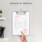 2 PCS Purple Clipboard with Pen Holder,Standard A4 Letter Size,Nursing Clip Boards 8.5x11 Heavy Duty,Low Profile Clipboards for Women Kids Teacher,School Office Home