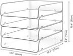 Stackable Paper Trays, 4 Tier Desk File Organizer, Document Letter Tray for Office Supplies, Magazine