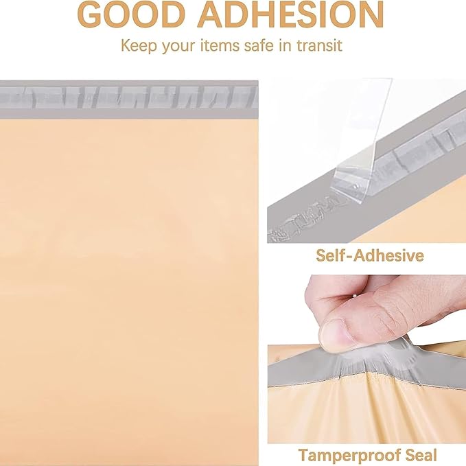 Metronic Poly Mailers 10X13 1200Pack, Strong Adhesive Shipping Envelopes for Clothing, Waterproof Shipping Bags for Small Businesses, Flexible Mailers Poly Bags Packages Bags, Champagne