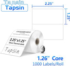 2.25" X 1.25" Direct Thermal Labels with Perforated, Self-Adhesive Stickers Labels for Barcode Postage Address Shipping Compatible with Zebra, Rollo and more Label Printers, 1000 labels/Roll, 12 Rolls