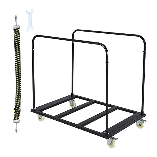 Folding Table Cart, 1800 LBS Heavy Duty Table Trolley with 5" Swivel Wheels, for Garage, Home, Warehouse, Party Event Hotel Furniture 10 Table Capacity