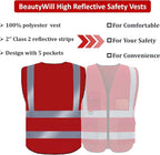 BeautyWill Custom Logo Safety Vest Class2 High Visibility Reflective Vest Breathable Construction Vest