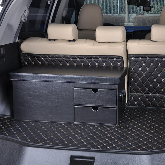 Trunk Mat for Mercedes GLC Coupe 2023-2025(Non for Hybrid) GLC260 GLC250 GCL300 GLC350 GLC450 Full Coverage Cargo Mat+Backrest Cover+Both Sides Panel Replacement -Black w/Red Stitching