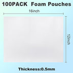 100Pack Foam Pouches,12" X 16" Dish Packing Foam Cushion Foam for Packing Dishes and glasses Moving Foam Wrap Pouches Packing Supplies for Moving