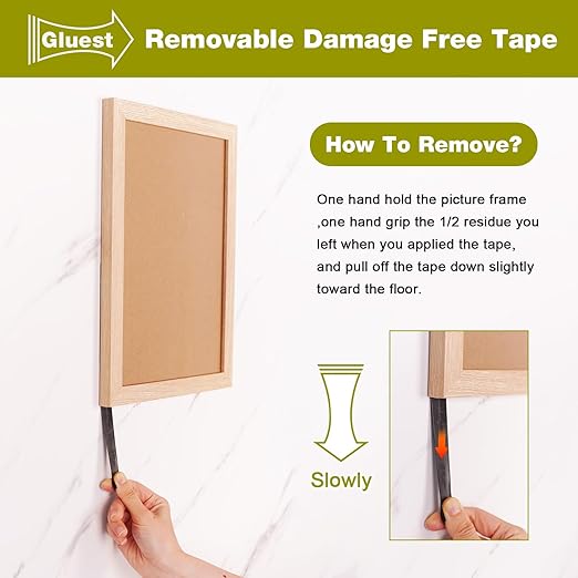 Double Sided Mounting Tape 2IN x 16.5FT, Strong Double Sided Tape Heavy Duty Black Wall Tape No Damage Foam Tape Adhesive Strips Poster Picture Hanging Tape Damage Free Hanging Strips